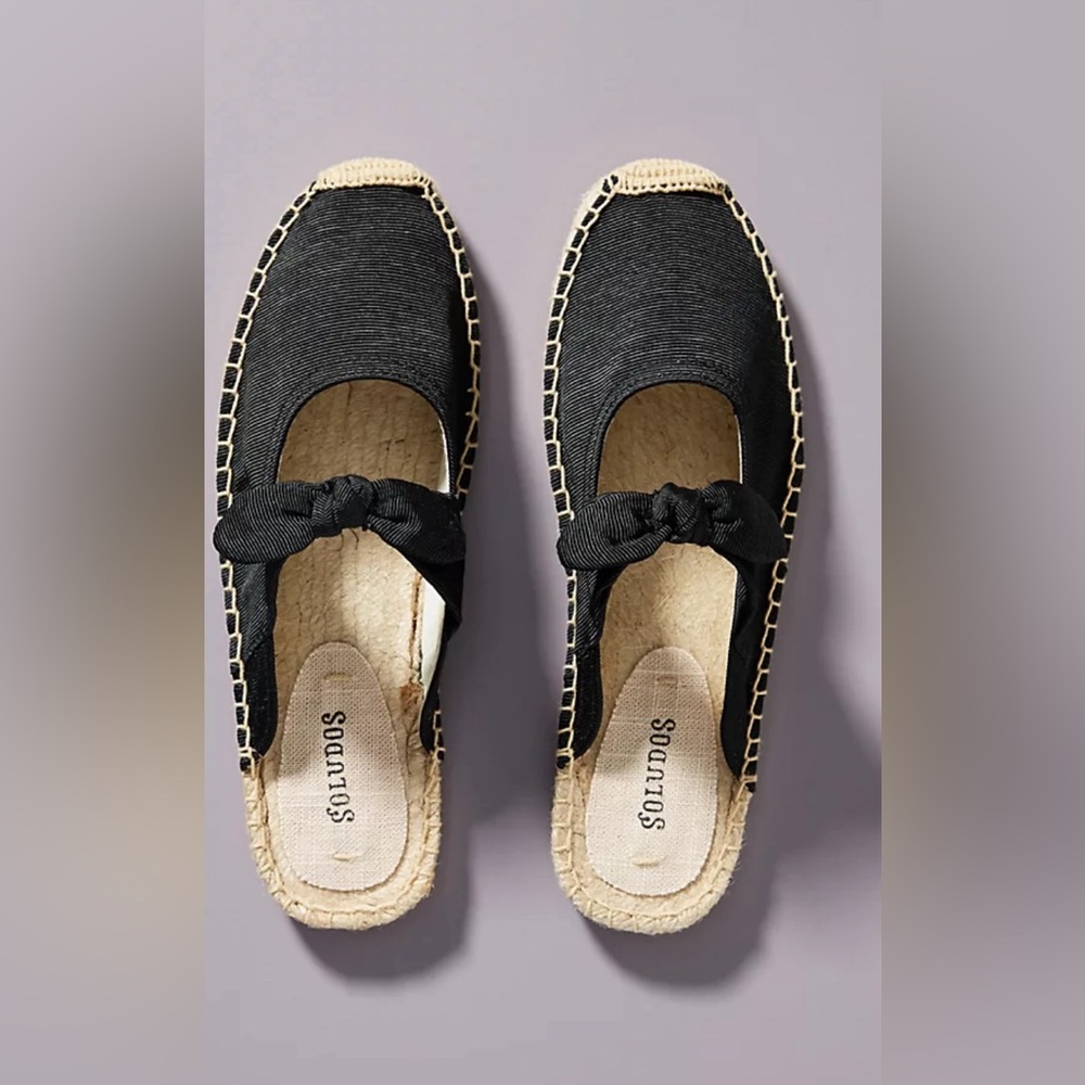 NWB Soludos Alma espadrille mule black size 7 $99